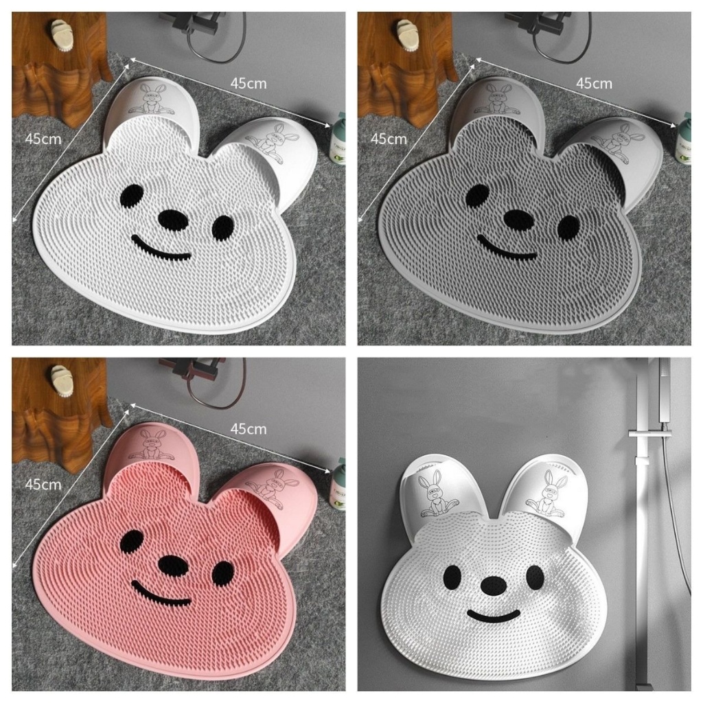 🐇COD🐇แผ่นนวดเท้าซิลิโคน ที่ขัดส้นเท้า สำหรับขัดเท้ารูปกระต่ายน่ารัก แผ่นขัดเท้าซิลิโคน  แผ่นอาบน้ำกันลื่น ขัดเท้าฟินๆ