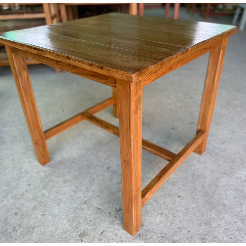 โต๊ะอาหาร &ทำงาน &หนังสือ ขนาด 80x80 สูง 75 ซม. สีสัก เฟอร์นิเจอร์ไม้สัก