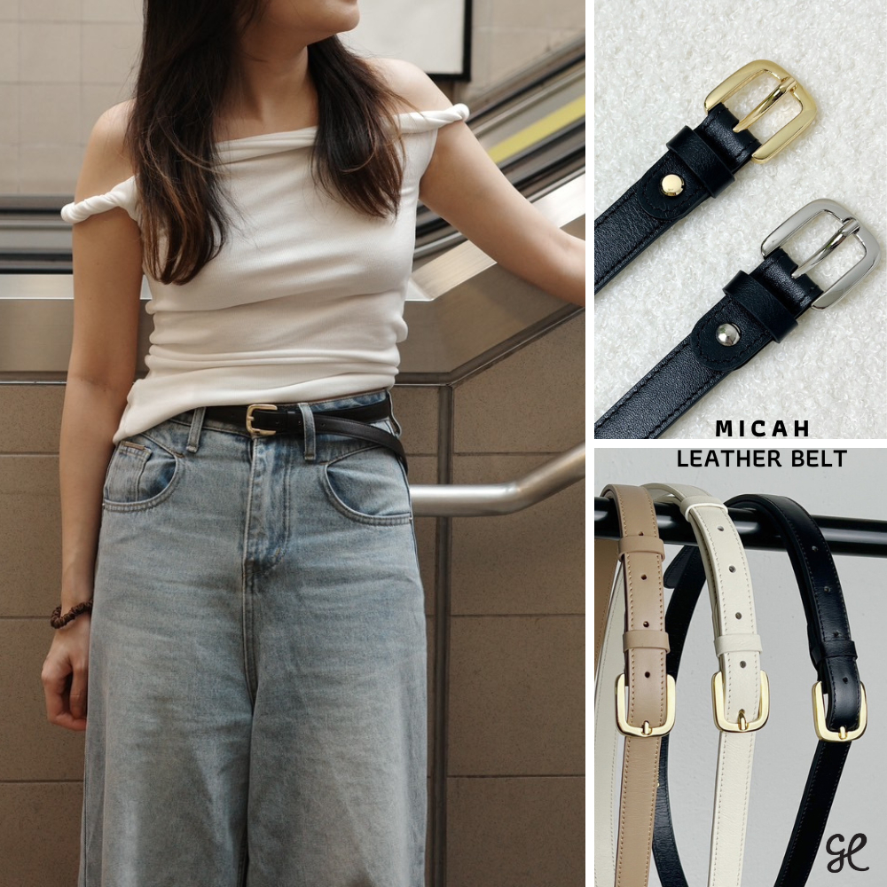 CHNiiNiN - MICAH Leather belt เข็มขัดผู้หญิง เข็มขัดหนังแท้