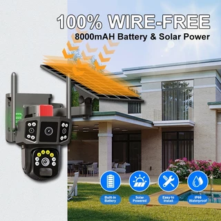 ส่งฟรี 4G/WIFI Camera 12MP 10Xoptical zoom 6K 18LED SolarCell กล้องวงจรปิดใส่ซิม-ไวไฟ โซลาร์เซลล์ 12ล้านพิกเซล กล้อง3เล