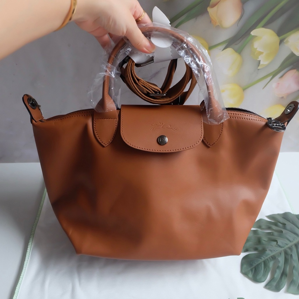 คป 🎀 (สด-ผ่อน) Size S LC ลองฌองป์ Pliage cuir หนังวัว สายสะพาย sport สายสะพายปรับความยาวได้ - รูปที่ 5