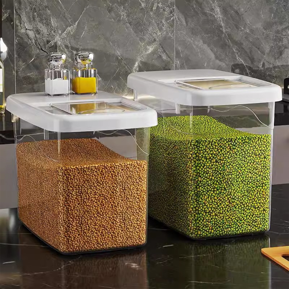 กล่องเก็บอาหารแห้ง กล่องเก็บข้าวสาร ความจุขนาดใหญ่พร้อมฝาปิด ป้องกันฝุ่นและความชื้น มีให้เลือก 3 ขนาด - รูปที่ 3