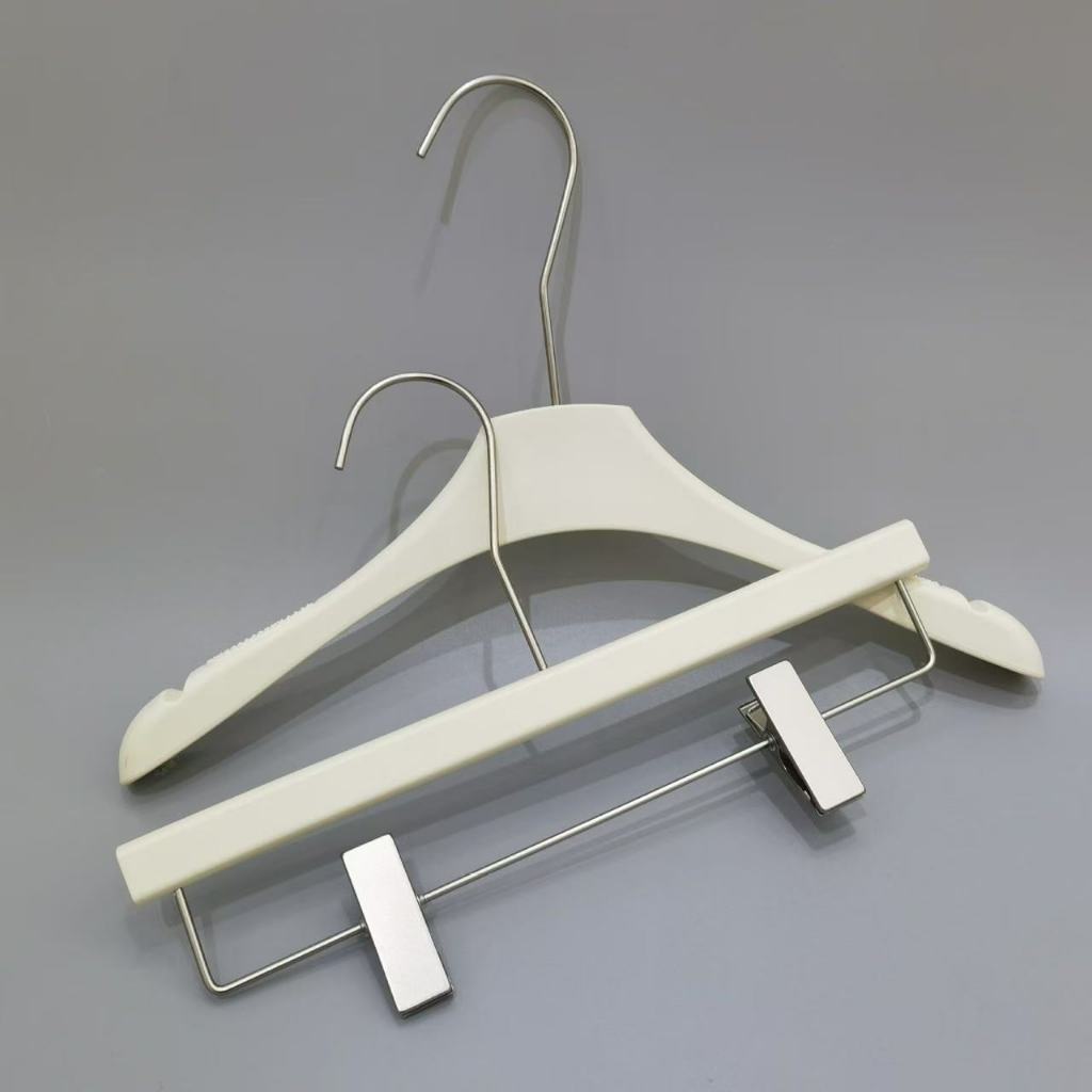 NEW-ไม้แขวนเสื้อพลาสติก  ไม้หนีบกางเกง หนีบกระโปรง หนาทนทาน แข็งแรง คุณภาพดี-PSD-ราขา10ชิ้น