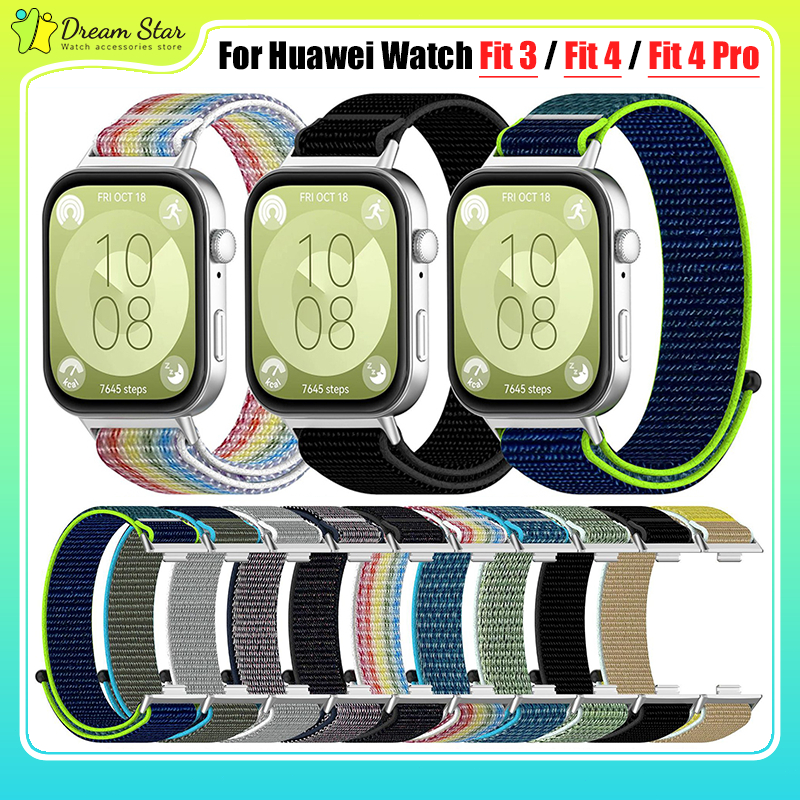 สายนาฬิกา ไนลอน สำหรับ Huawei Watch Fit 3 / Huawei Watch Fit 4 / Fit 4 Pro สายนาฬิกาสปอร์ต สำรองสำหร