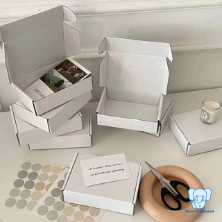 Blue Elephant Box กล่องไดคัทหูช้างขนาดเล็ก (20ใบ)สีขาว/น้ำตาลคราฟ กล่องพัสดุพับง่าย แข็งแรง พร้อมส่ง