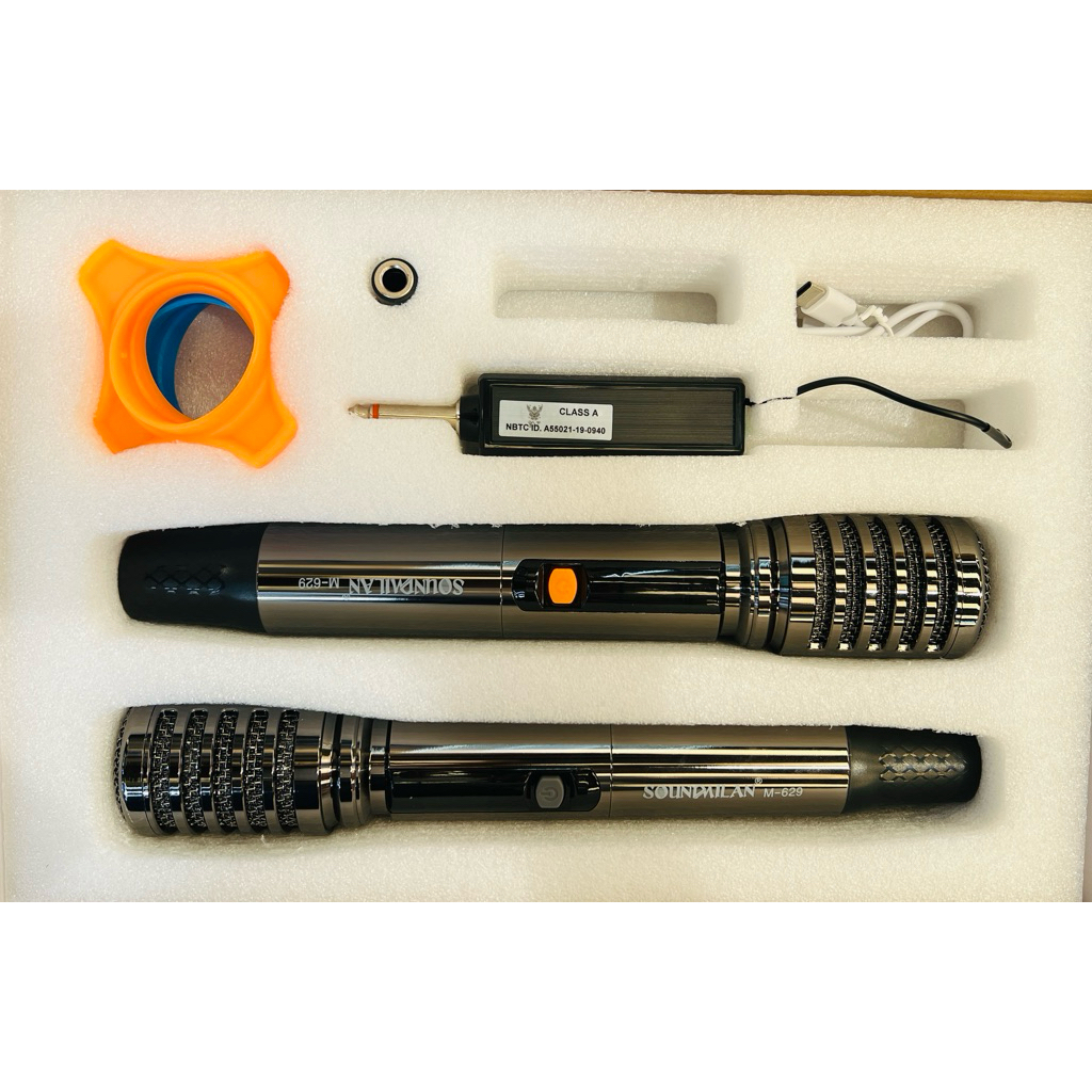 ไมโครโฟนไร้สาย Soundmilan M-629 : ไมค์ลอยคู่ UHF แบบชาร์ทไฟได้