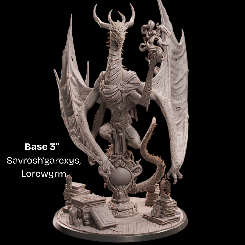 DnD Dragon I Lorewyrm (งานเรซิ่นยังไม่ลงสี) ขนาดฐาน 3 นิ้ว
