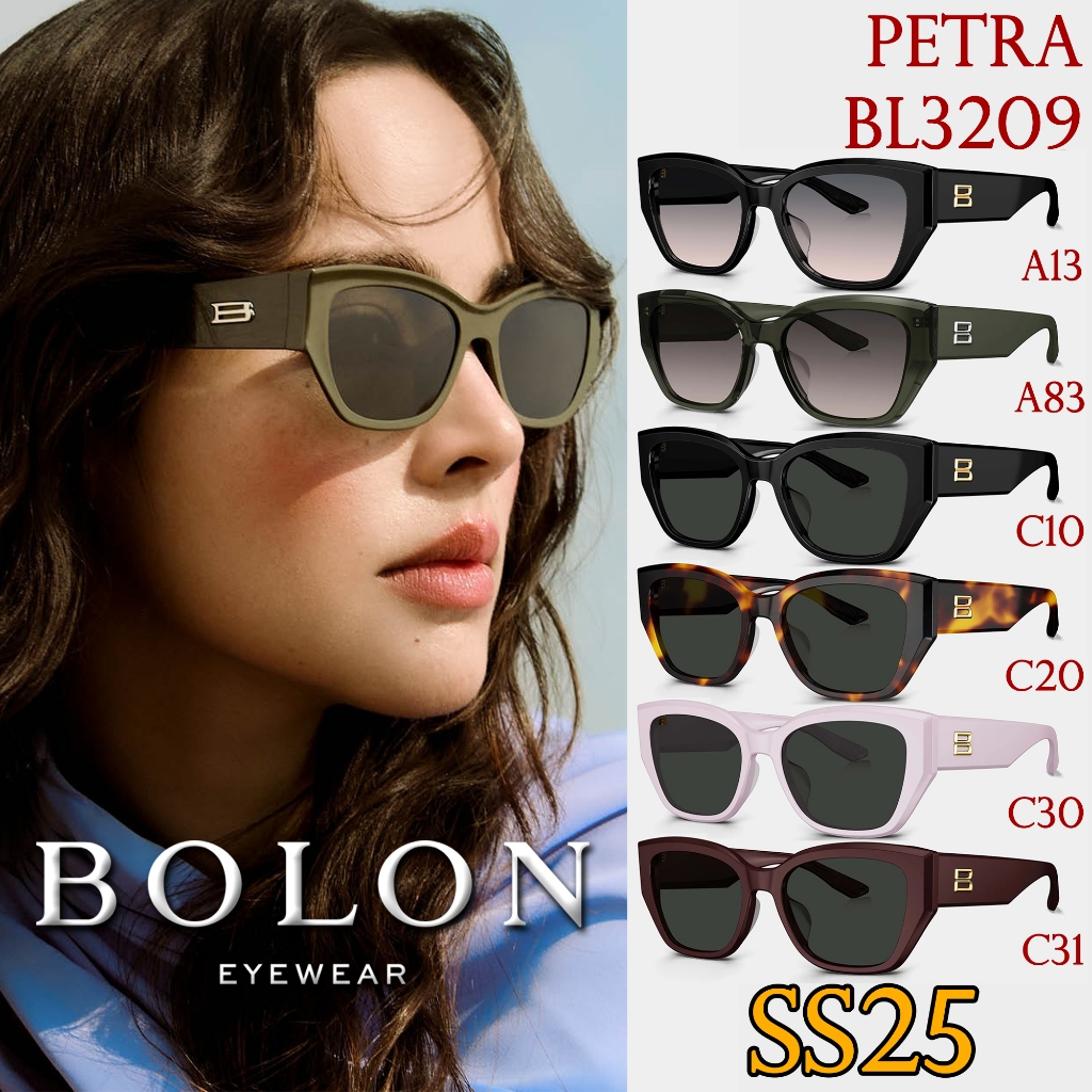 SS25 BOLON แว่นกันแดด รุ่น PETRA BL3209 A13 C83 C10 C20 C30 C31 [Acetate] แว่นของญาญ่า กันแดด