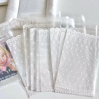 ‼️พร้อมส่ง‼️10 ชิ้น/แพค ลูกไม้สีขาวถุงปิดผนึกแขนการ์ด Photocard ถุงบรรจุ