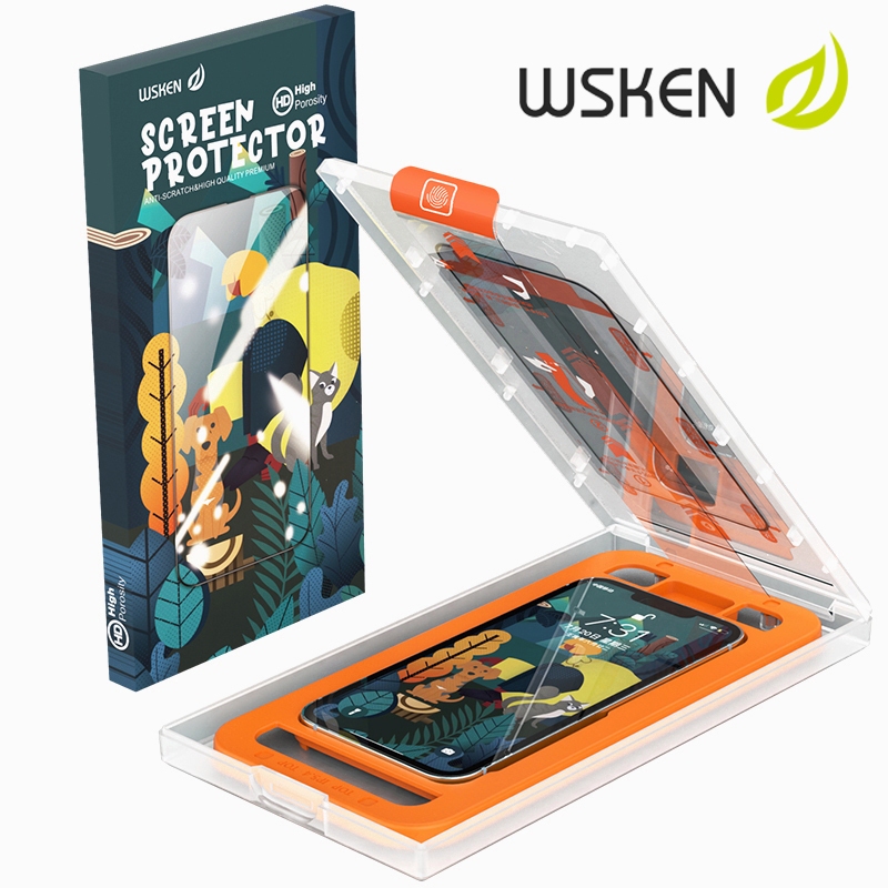 Wsken 2.5D คลุมทั้งหมดกระจกนิรภัยสำหรับ iPhone 17ProMax/16ProMax/15Pro/15 14/13/12/11 HD ตัวป้องกันหน้าจอความเป็นส่วนตัว