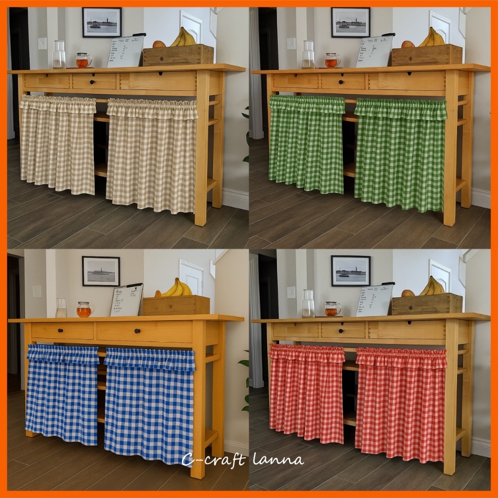 แนะนำ ผ้าม่าน ผ้าม่านเคาท์เตอร์ครัว แบบสอด ผ้าม่านลายสก็อตแบบสั้น น่ารักๆแบบญี่ปุ่น ผ้าม่านสั้นในครัว ผ้าม่านปิดซิงค์ ราคาพิเศษ มีเก็บเงินปลายทาง