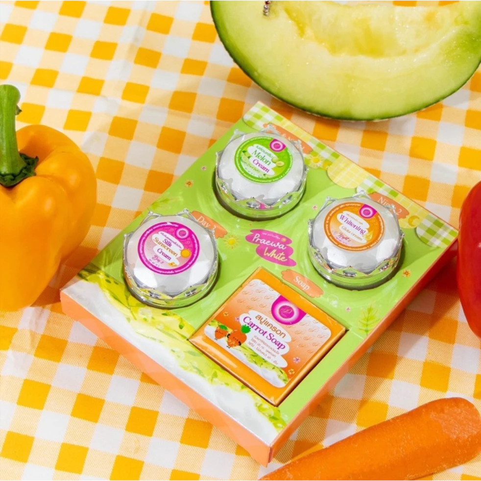 ครีมแพรวาไวท์ (PRAEWA WHITE) / เมลอน ครีม MELON CREAM / ครีมไวท์ เทรนนิ่ง / สบู่มะละกอ แครอท CARROT PAPAYA SOAP สกินแคร์ thumbnail 4