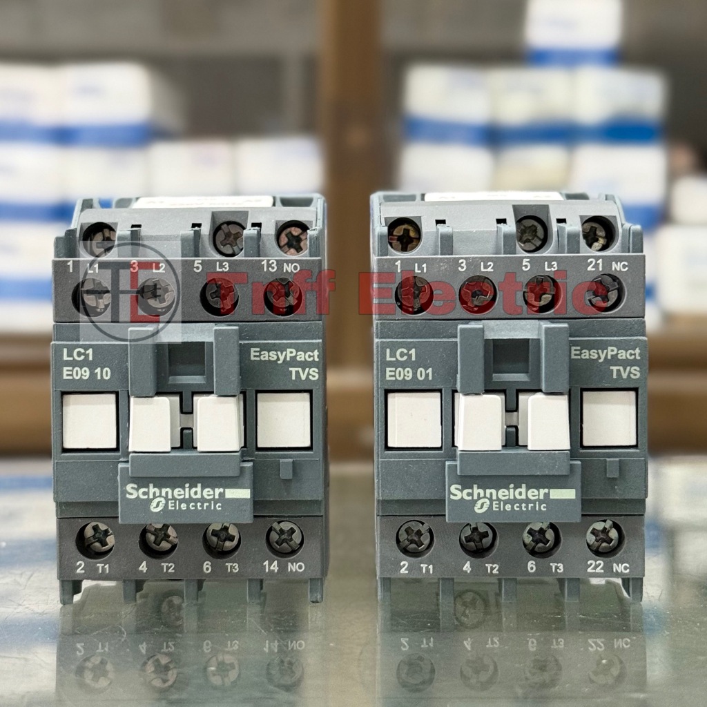Schneider LC1E0901M5 (1NC), LC1E0910M5 (1NO) คอยล์ 220VAC แมกเนติก คอนแทคเตอร์