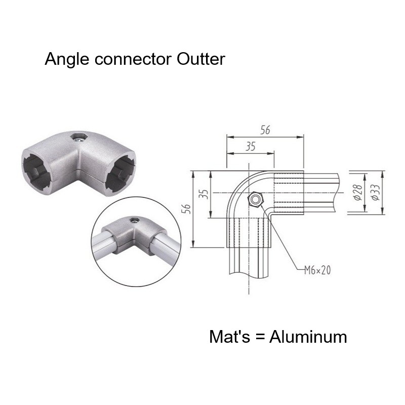 Angle connector outer ตัวยึด Lean pipe Aluminum frame Kaizen Karakuri