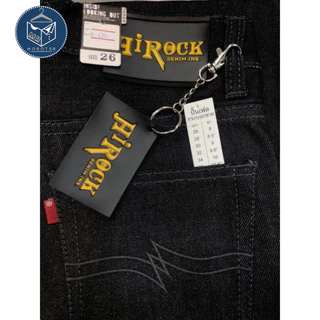 กางเกงยีนส์ปั้นเฟดทรงกระบอกใหญ่ ผ้าดิบ 14-16 oz + ตะขอป้าย [HIROCK] อาชีวะ