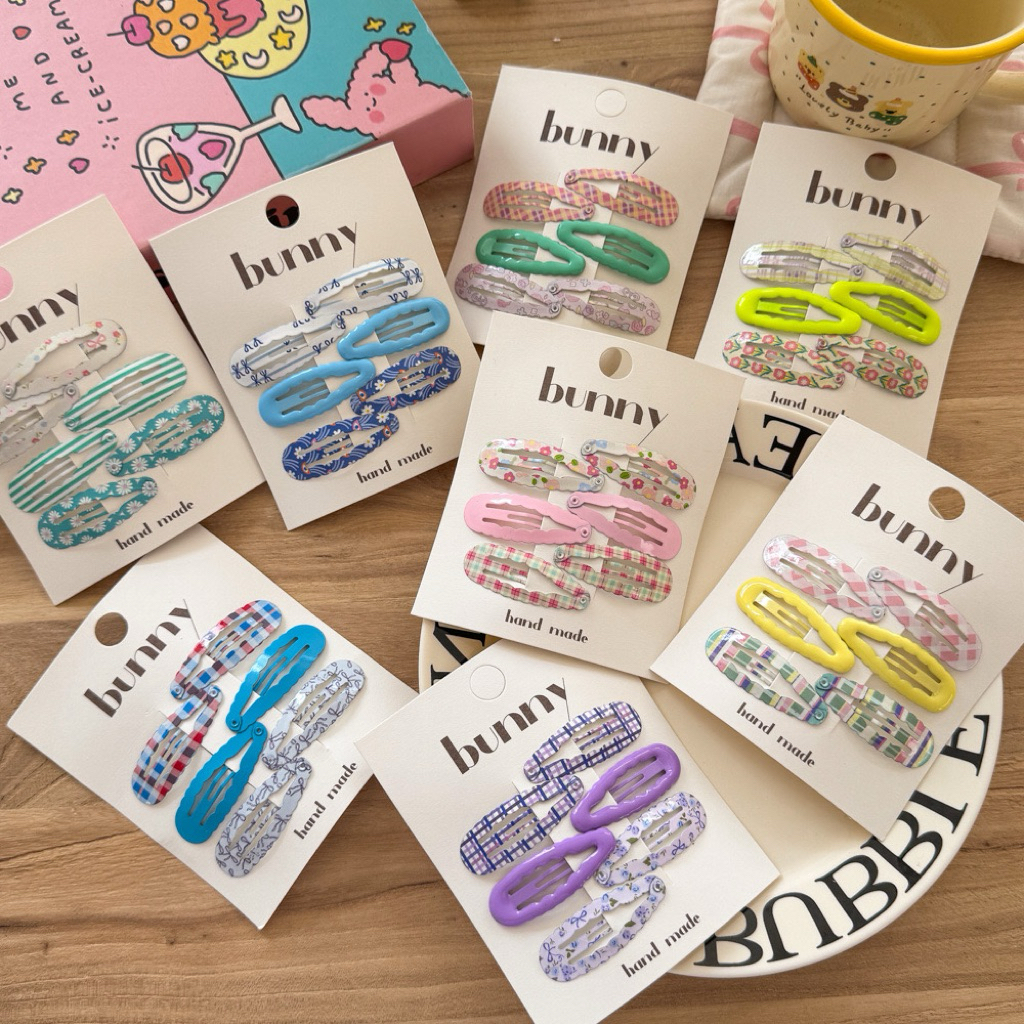 🌺พร้อมส่งจากไทย🌺B-11กิ๊บติดผมป็อกแป๊กลายดอกไม้น่ารักสดใส 6ชิ้น/เซท กิ๊บติดผมน่ารักติดด้านข้าง