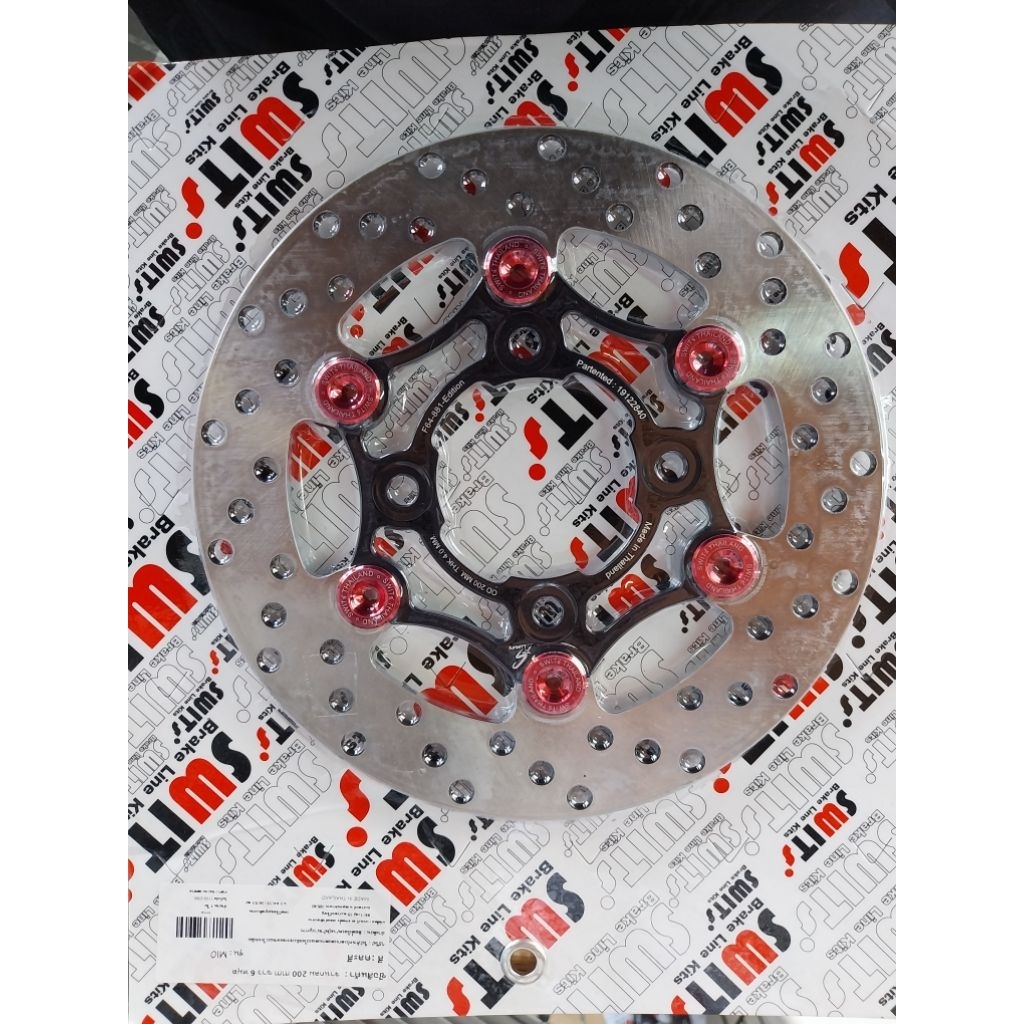 จานเบรคSWITแท้ขนาด200มิลไส้ดำหมุดแดงใส่MIOตรงรุ่น