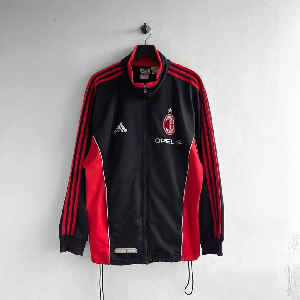 เสื้อแจ็คเก็ต AC MILAN 1999-2000 THIRD FOOTBALL ADIDAS VINTAGE OPEL TRACKSUIT TRAINING FOOTBALL SOCC