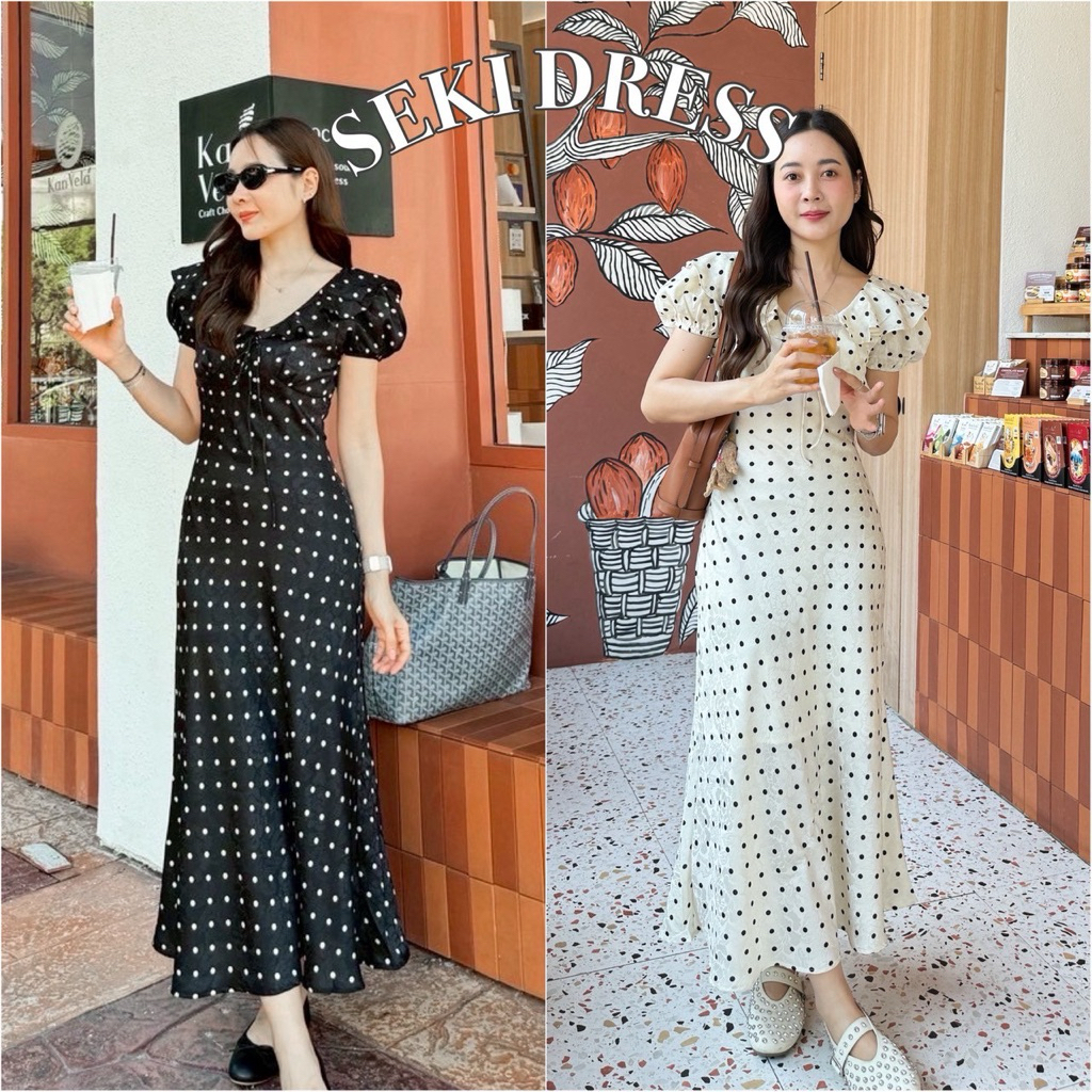 Seki dress 🌼 แมกซี่เดรสยาวลายจุด