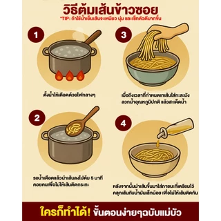 [โค้ดลดเพิ่ม 30%] เส้นข้าวซอย (ขนาด 1 กิโล) - สูตรดั้งเดิมแท้ 100%
