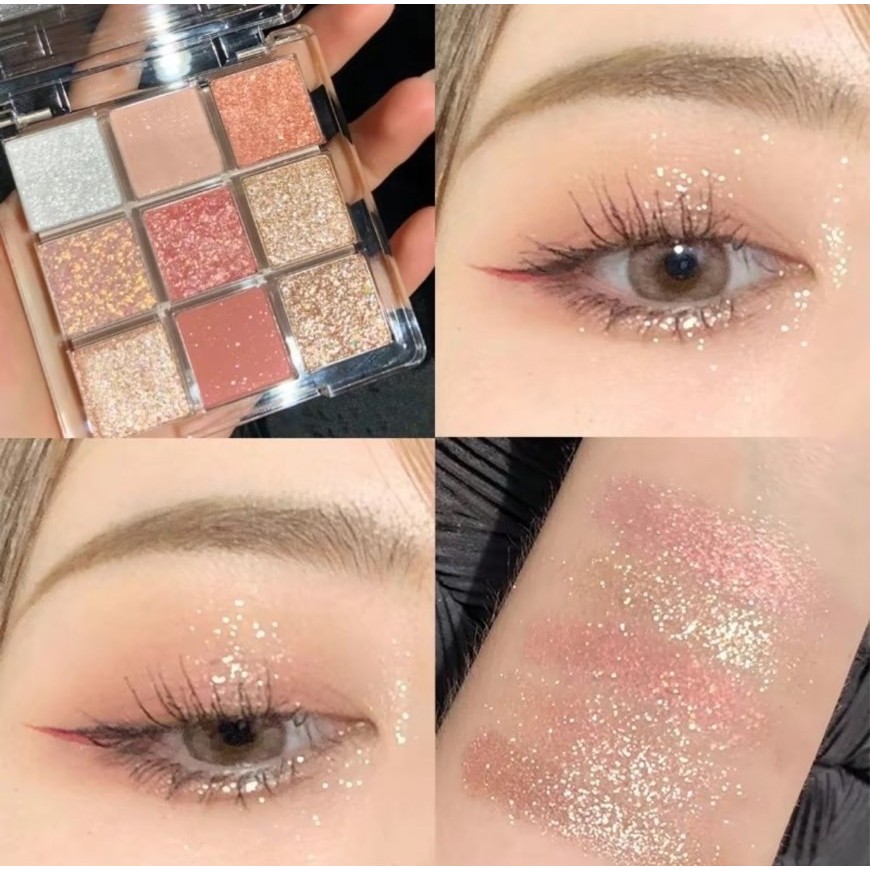 COS007 TARA Eyeshadow พาเลทอายแชโดว์ทาตา 9 สี เนื้อแมทและเนื้อประกายชิมเมอร์ เม็ดสีสวยคมชัด เนื้อเนียนนุ่ม กันน้ำ ติดทน
