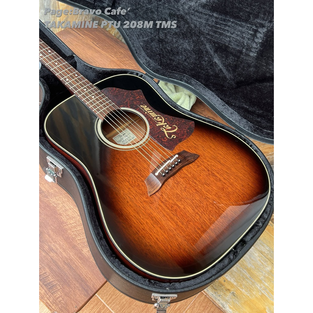 กีต้าร์โปร่งไฟฟ้ามือสองจากญี่ปุ่น Takamine PTU208M TMS