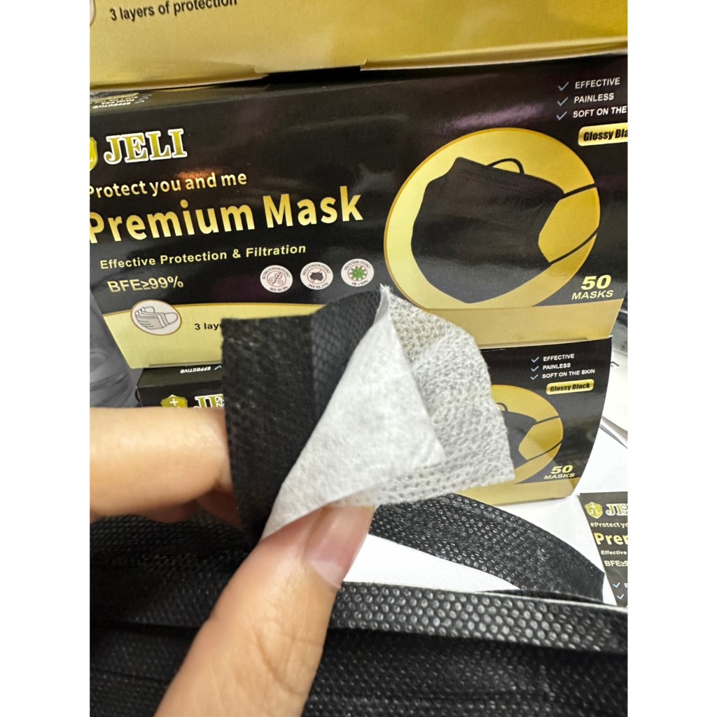 Face Mask JELI แมสขายดี ใส่สบาย ไม่เจ็บหู หน้ากากอนามัย 50ชิ้น