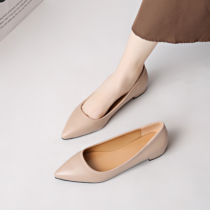 Atikota รองเท้าส้นแบนสำหรับผู้หญิง แฟชั่น นุ่ม สบาย อเนกประสงค์ รองเท้าบัลเล่ต์หัวแหลม - รูปที่ 5