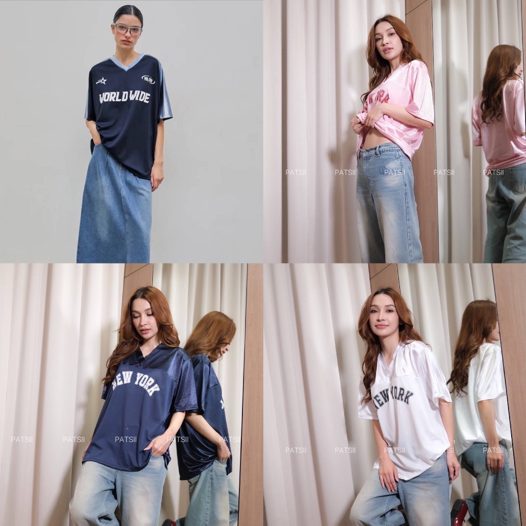 ✨เสื้อสไตล์สปอร์ต เท่ ใส่สบาย ไม่ยืด เนื้อผ้าบางเบา✨ New york sport gal🏀& World wide 🌍 ฿220