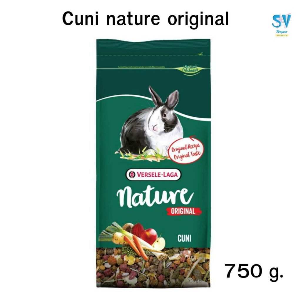 Versele Laga CUNI NATURE ORIGINAL 750g. คูนิเนเจอร์ ออริจินอล อาหารกระต่ายโต สูตรต้นตำรับ เพิ่มผักสด ผลไม้และสมุนไพร