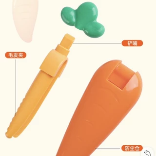 🥕 ที่หนีบขยะติดผนัง ที่กรองผมในห้องน้ำ เเครอท ที่คีบผมทำความสะอาด เครื่องมือทำความสะอาดท่อระบายน้ำบนพื้น