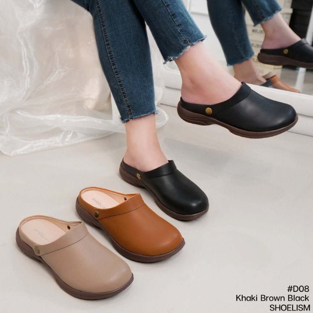 รองเท้าลำลองเปิดส้น (SS D08)  หนังนุ่มเด้ง พร้อมซับด้านใน