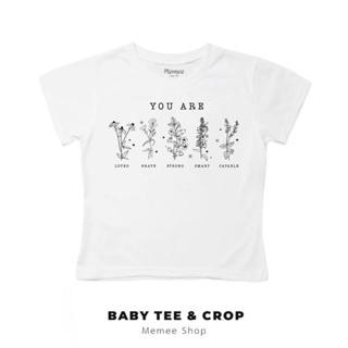 Memee ~ เสื้อยืดผ้าคอตตอน Baby Tee เสื้อสาวอวบ(You Are Flowe…