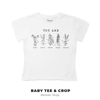 Memee ~ เสื้อยืดผ้าคอตตอน Baby Tee เสื้อสาวอวบ(You Are Flowerหญิง)