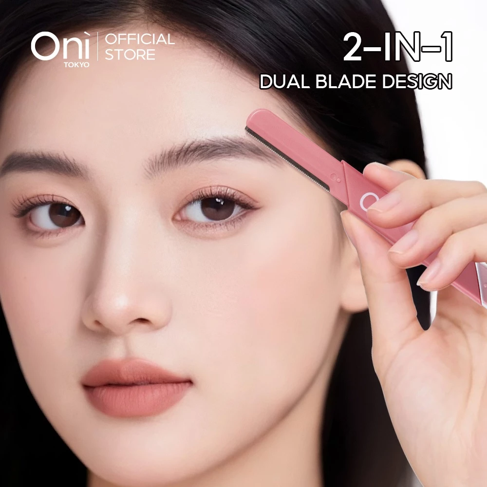 Oni Double-ended Eyebrow Razor (2pcs) Painless Facial Hair Remover + Precision Brow Shaper มีดโกนขนคิ้ว ไม่เจ็บ