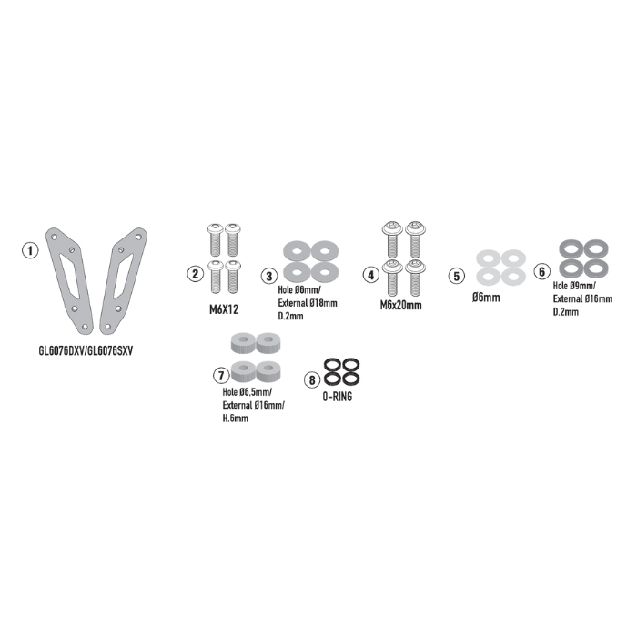 GIVI D1211KIT Windscreen Fitting for 1211DT - อุปกรณ์สำหรับติดตั้งชิลด์หน้าเฉพาะรุ่น