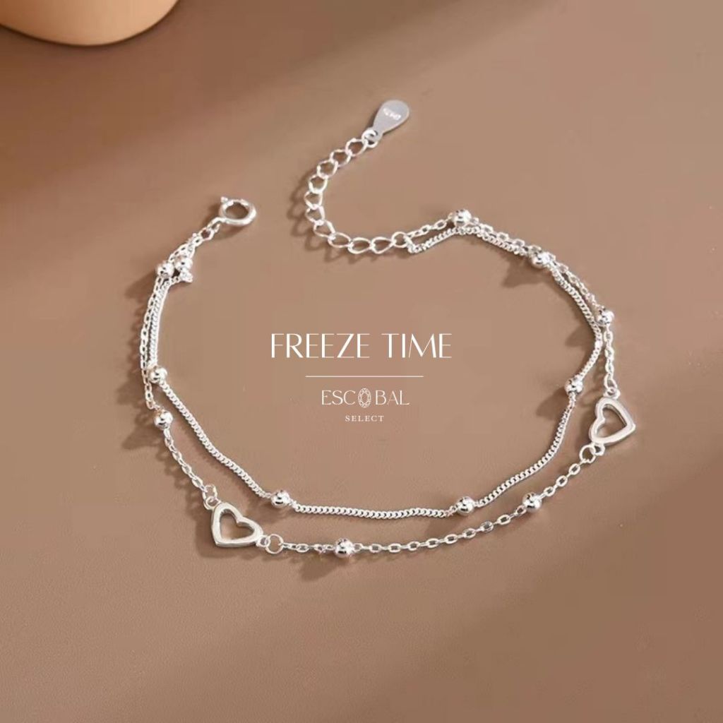 ESCOBAL สร้อยข้อมือเงิน Freeze Timeกำไลข้อมือเงิน สร้อยข้อมือแฟชั่น สร้อยข้อมือนำโชค วาเลนไทน์