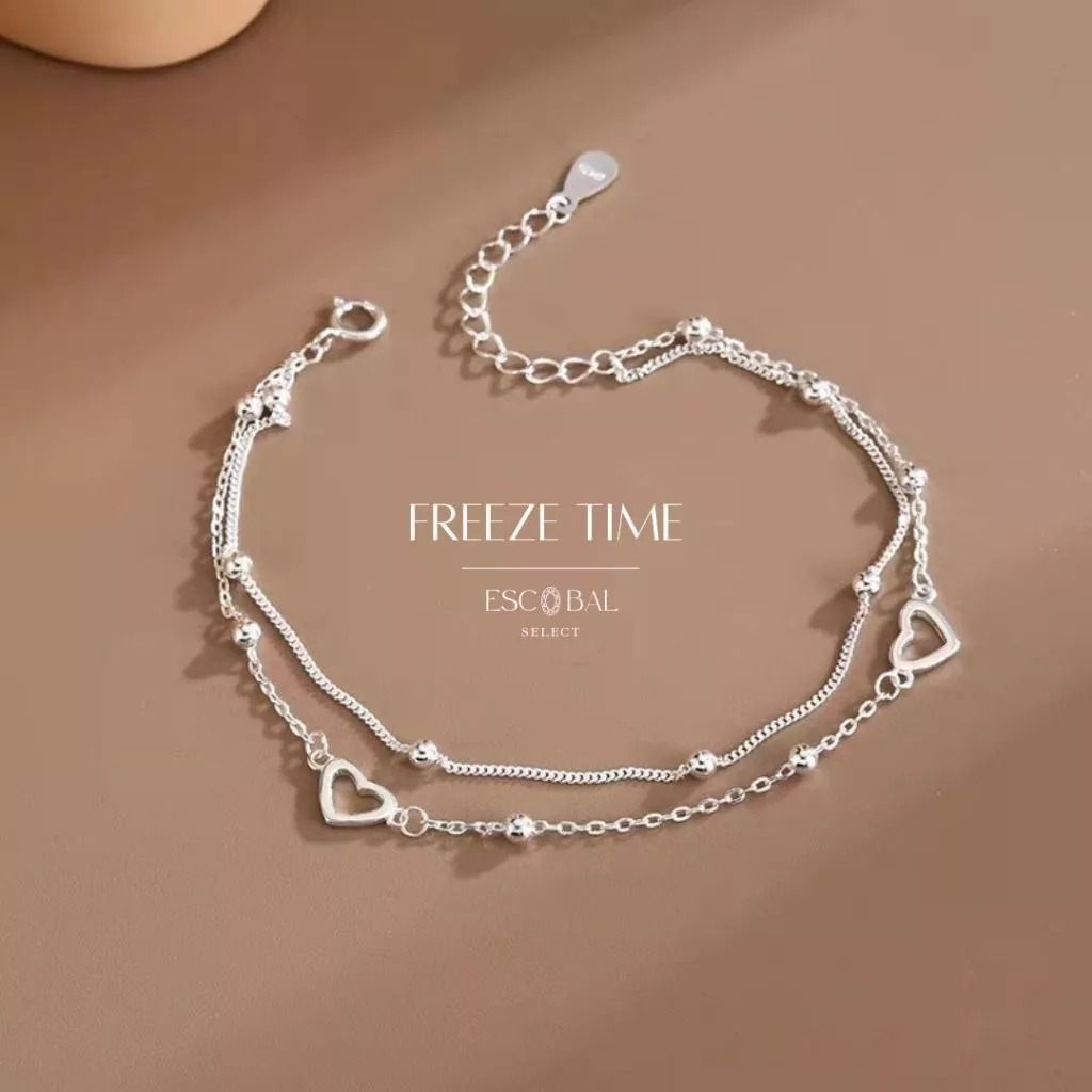 ESCOBAL สร้อยข้อมือเงิน Freeze Timeกำไลข้อมือเงิน สร้อยข้อมือแฟชั่น สร้อยข้อมือนำโชค วาเลนไทน์