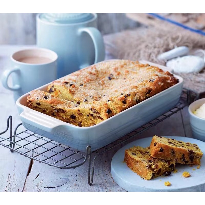 France LE CREUSET stoneware rectangular grill pan baking baking bowl oven microwave household multi-