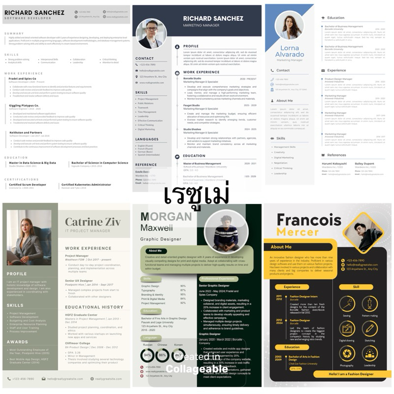 ออกแบบเรซูเม่ resume design