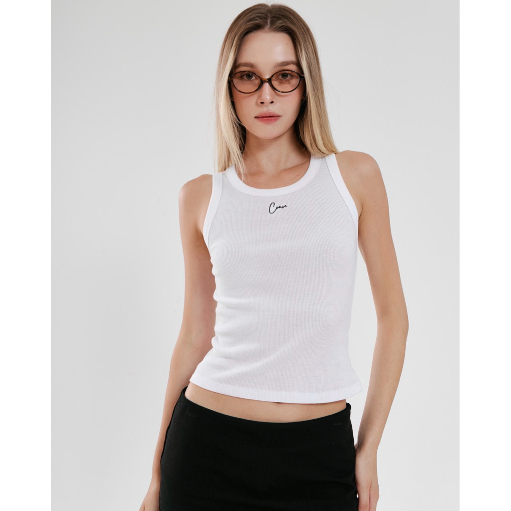 Crave - Logo Tank Top เสื้อกล้ามเบสิกปักโลโก้