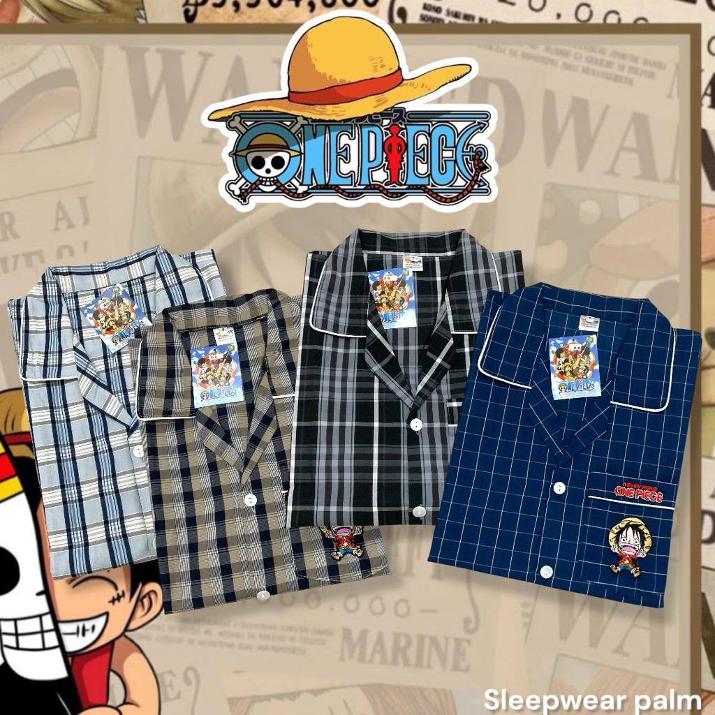 [ลิขสิทธิ์แท้ 💯] ชุดนอน One Piece ผ้าคอตตอนขัดละเอียด  (อก 42-46)  ใส่สบายไม่ร้อน ☠️