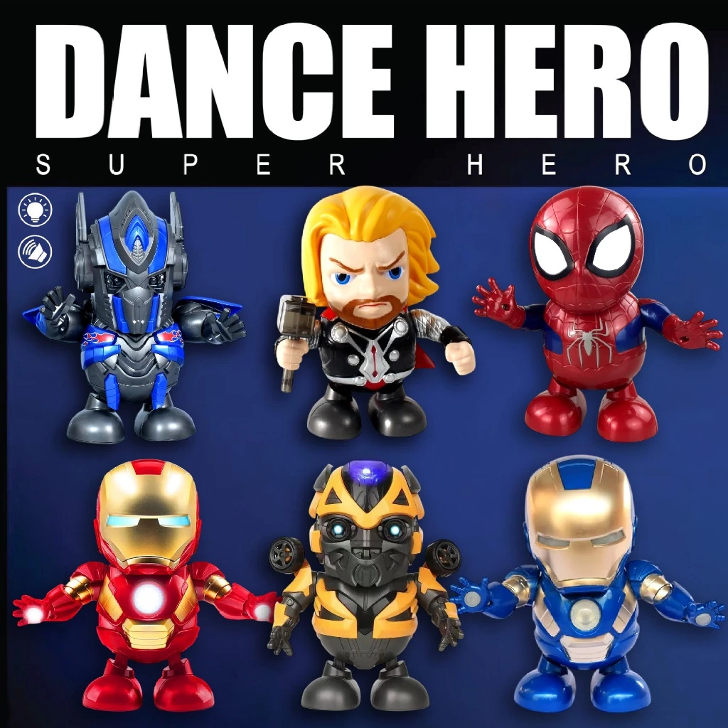 ตัวเต้นฮีโร่ มีเสียง มีไฟ Dance Hero ตุ๊กตาหุ่นยนต์เต้นได้ ใส่ถ่าน ฮีโร่เต้นได้ ของเล่นสำหรับเด็ก