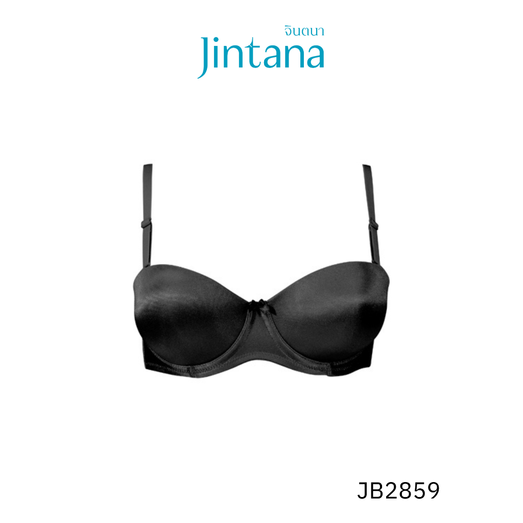 Jintana เสื้อชั้นใน จินตนา รุ่น Basic รหัส JB2859 (มีโครง) สีดำ ทรงครึ่งคัพ เต้าเรียบ เสื้อในเก็บกระชับ ระบายอากาศ
