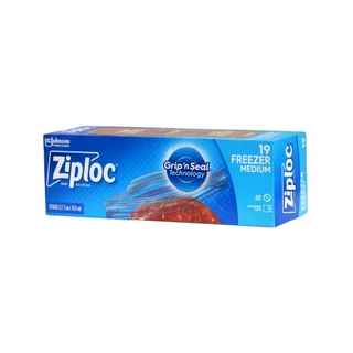 ซิปล็อค ฟรีซเซอร์ ถุงขนาดกลาง บรรจุ 19 ถุง Ziploc Freezer Bag Medium (19's)
