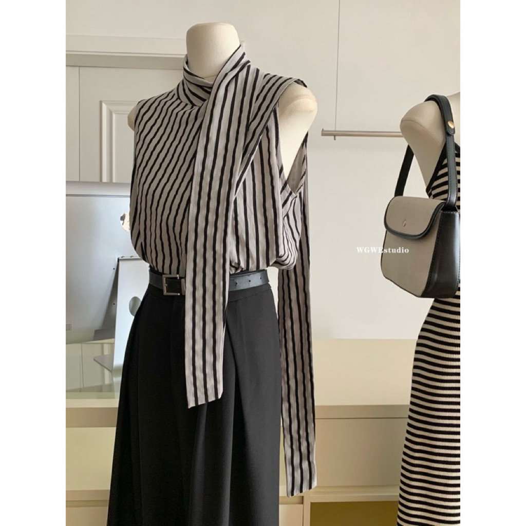 Wg.we เสื้อแขนกุดลายทาง