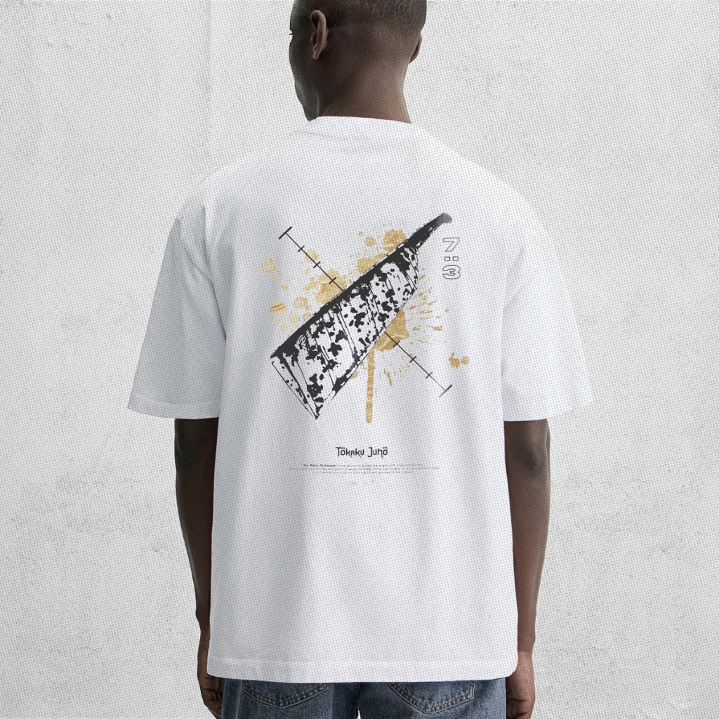 [ZUER] Nanami: 7:3 Ratio Technique - Jujutsu Collection เสื้อยืด Unisex ทรง Oversize สีขาว Cotton 10
