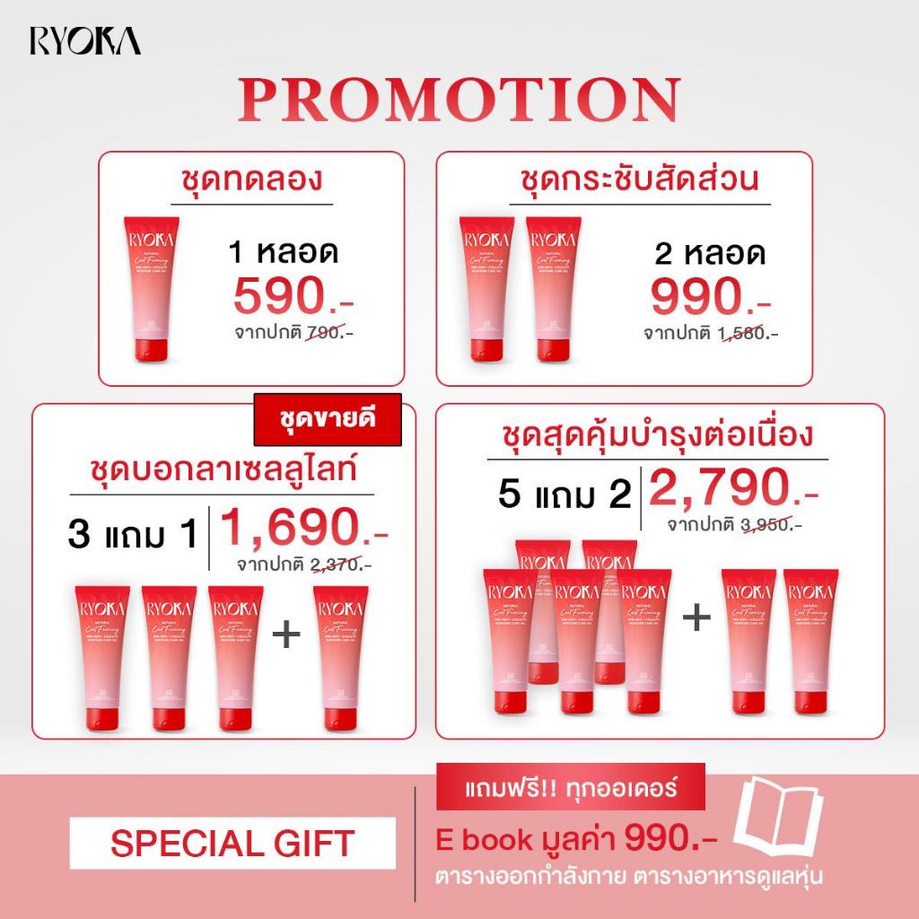 Ryoka เจลครีมลดเซลลูไลท์ สูตรเย็น 80ml นวัตกรรม FIR ใช้ทาร่างกาย ไม่เหนียว ไม่ต้องนวด ไม่ต้องwrap รูปที่ 3
