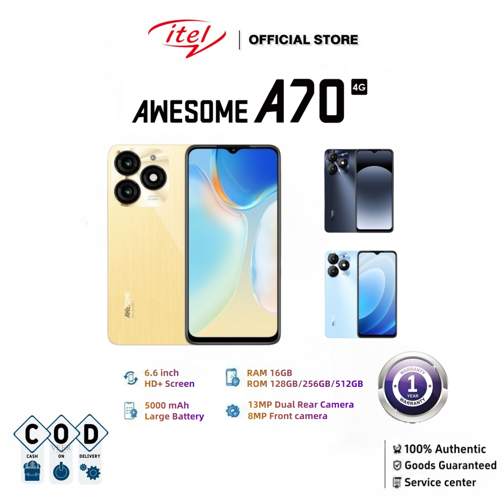 🔥 4G สมาร์ทโฟน  ราคาถูก A70 🔥 6.6 นิ้ว รองรับ 2 ซิม 8GB/16GB+256GB/512GB 5000mAh 8MP+13MP สีเสริม รั