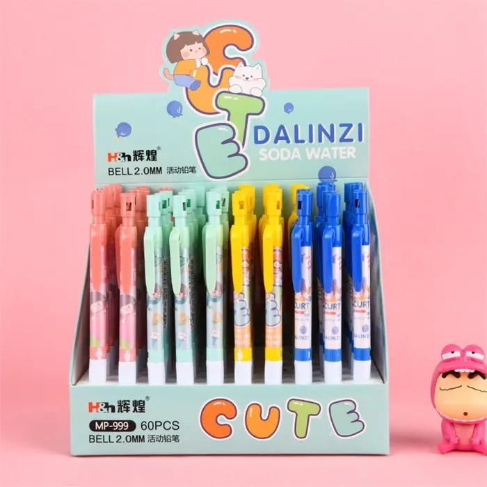 🎀กล่อง 60 ด้าม✏️ดินสอกดไส้ 2.0MM. 2B มีที่เหลาในตัว ลายการ์ตูน น่ารัก หลากสีสัน น่าใช้ เครื่องเขียนสำนักงาน โรงเรียน  🎀